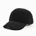 Pikkukuva 1 / 2: Lippis manchester- ja teddymateriaalista lämmintä solid unisex beige mustaa Black one size