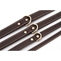 Miniatyrbillede 2 af 5: Stilfuld halskæde i brunt læder med gulddetaljer, str. S-XL Brown 30-40 cm