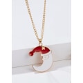 Miniatyrbilde 1 av 2: Beautiful fun necklace moon with Santa hat Christmas White one size
