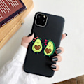 Miniatyrbillede 1 af 3: iPhone 12 & 13 Pro Max Mini case avocado med kerne og hjerter Black one size