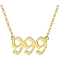 Pikkukuva 1 / 3: Kullattu kaulakoru enkeli numero 999 tarkoittaa lahja henkistä Gold one size