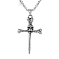 Pikkukuva 1 / 3: Kallon pureminen krusifiksi punk risti ruostumaton teräs gootti Silver one size