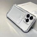 Miniatyrbild 4 av 9: Skal för alla iPhone 15 modeller med plats för kort silikon stötdämpande Transparent one size