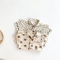 Miniatyrbillede 3 af 7: Sød shorts jakkesæt/pyjamas i tyndt materiale med bamser eller prikker Beige 7-12 Teddybear