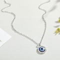 Miniatyrbild 1 av 4: Onda ögat - halsband med strass, silver och guld beskydda nazar Silver one size