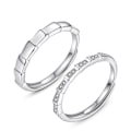 Pikkukuva 2 / 4: Miehille ja naisille sopivat hopeoidut renkaat zirkonilla Silver one size
