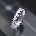 Pikkukuva 1 / 3: Käsintehdyt ikuisuusrenkaat Zircon 925 hopeasormukset useita malleja Silver one size
