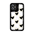 Pikkukuva 1 / 2: iPhone 13, Pro & Max pehmeäkantiset mustavalkoruudulliset sydämet Black one size