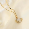 Miniatyrbild 3 av 4: Vackert halsband planet Saturnus med strass diamanter sten Guld one size