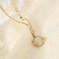Miniatyrbillede 3 af 4: Smuk halskæde planet Saturn med rhinestones diamanter sten Gold one size