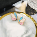 Miniatyrbillede 1 af 3: Øreringe i pastelfarver og sommerfuglemotiv sommerfugl sommer forår Pink one size