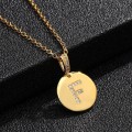 Pikkukuva 1 / 6: Pyöreät kirjaimet amuletit kullasta ja zirkonikullatut kaulakorut Gold one size