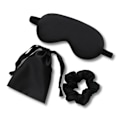 Miniatyrbilde 4 av 6: Sovemaske + scrunchie + reiseveskesett silke sove luksuriøst Grey one size