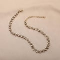 Miniatyrbild 4 av 5: Statement halsband med pärlor strass vacker lyx high class Guld one size