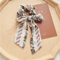 Miniatyrbilde 4 av 6: Klassisk Scrunchie sløyfe vintage print blomsterbånd farger Black Black
