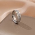 Miniatyrbilde 3 av 3: Titanium frostet stålring med glitter glamour og holdbarhet Silver one size
