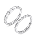 Pikkukuva 2 / 4: Miehille ja naisille sopivat hopeoidut renkaat zirkonilla Silver one size