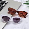 Miniatyrbillede 6 af 6: Spidse solbriller med diamant inspo 50s UV400 Kris Black one size