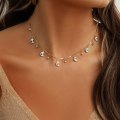 Miniatyrbilde 1 av 4: Oriental chain with nazar on moon gold marking collarbone Gold one size