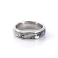 Miniatyrbilde 2 av 2: Gold-plated ring with mother-of-pearl for men unique special design Silver US 8