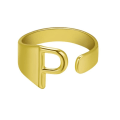 Miniatyrbillede 1 af 7: Forgyldt ring med minimalt justerbare bogstaver Gold one size