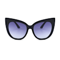 Pikkukuva 2 / 3: Suuret mustat cateye-aurinkolasit UV400 violetti lasi Black one size