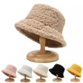 Miniatyrbilde 4 av 5: Varm fiskelue i plysj lue i ull unisex teddymateriale Pink one size