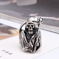 Miniatyrbilde 2 av 3: Big ring scythe man in silver death scythe skeleton scary for men Silver one size