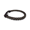 Miniatyrbild 3 av 4: Handgjort flätat armband i äkta läder i autentisk stil för män Beige one size
