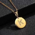Pikkukuva 8 / 9: Pyöreät kirjaimet amuletit kullasta ja zirkonikullatut kaulakorut Gold one size