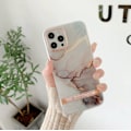 Miniatyrbilde 1 av 5: iPhone 13, Pro and Max Shockproof Case Elegant Marble and Rose Gold Details White 13 Pro 