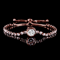 Pikkukuva 3 / 3: Kaunis rannekoru zirkonilla, ylellinen lahja 18k kullattu Pink gold one size