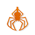 Miniatyrbillede 1 af 2: Halloween -guirlande med glitrende edderkopper i orange Orange