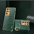 Miniatyrbilde 6 av 6: iPhone 13 Luxury Stylish shell with crocodile skin & ring gold details Yellow one size