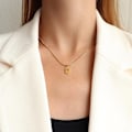 Pikkukuva 2 / 3: Kullattu kaulakoru enkeli numero 7 tarkoittaa hengellistä lahjaa Gold one size