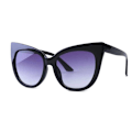 Pikkukuva 1 / 3: Suuret mustat cateye-aurinkolasit UV400 violetti lasi Black one size