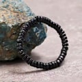 Miniatyrbillede 1 af 3: Håndlavet armbånd til mænd træperler i sort boheme Black one size