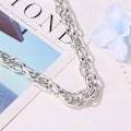 Miniatyrbillede 1 af 5: Forgyldt halskæde tyk kæde choker guld sølv dame Silver one size