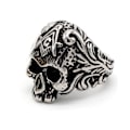 Miniatyrbillede 1 af 2: Ring med skelet i rustfrit stål kranium punk rock frimurer Silver one size