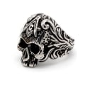 Pikkukuva 1 / 2: Sormus rungolla ruostumattomasta teräksestä kallo punk rock vapaamuurarit Silver one size