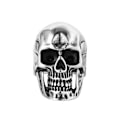 Miniatyrbilde 3 av 3: Ring with detailed skull teeth hollow jaw skull eye socket Silver one size