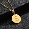 Pikkukuva 8 / 9: Pyöreät kirjaimet amuletit kullasta ja zirkonikullatut kaulakorut Gold one size