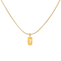 Pikkukuva 1 / 3: Kullattu kaulakoru enkeli numero 7 tarkoittaa hengellistä lahjaa Gold one size