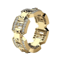 Miniatyrbillede 3 af 3: Unik håndlavet guldring til mænd punk luksus design Gold one size