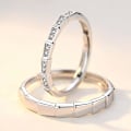 Miniatyrbillede 1 af 4: Matchende sølvbelagte ringe med zirkon til mænd og kvinder Silver one size
