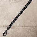 Pikkukuva 3 / 3: Ylellinen titaanirannekoru + kaulakoru miehille mustana tai hopeana Silver one size