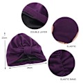 Miniatyrbillede 3 af 6: Turban med 2 lag hijabi satin bomuld flere farver Black one size