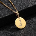 Pikkukuva 3 / 9: Pyöreät kirjaimet amuletit kullasta ja zirkonikullatut kaulakorut Gold one size