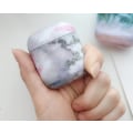 Miniatyrbilde 1 av 3: Beskyttelse for Airpods-deksler i rosa/grå marmormønster. Grey one size