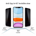 Miniatyrbild 4 av 5: Helt täckande anti-spion privatliv screen protector 15 Pro Max Svart one size